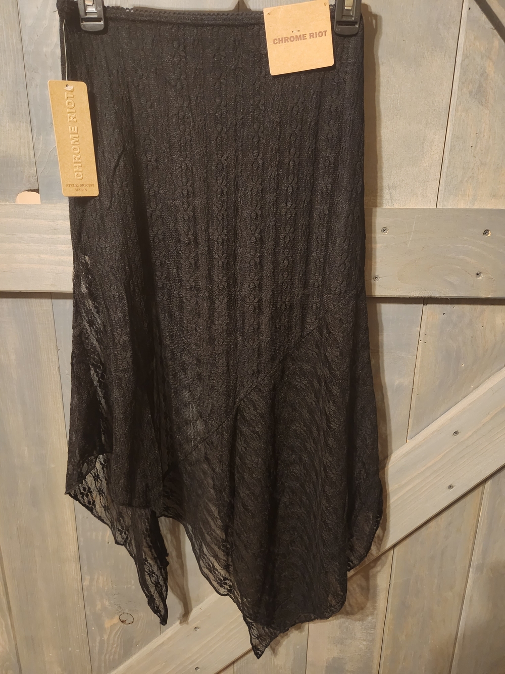 Black Lace Asymmetrical Skirt